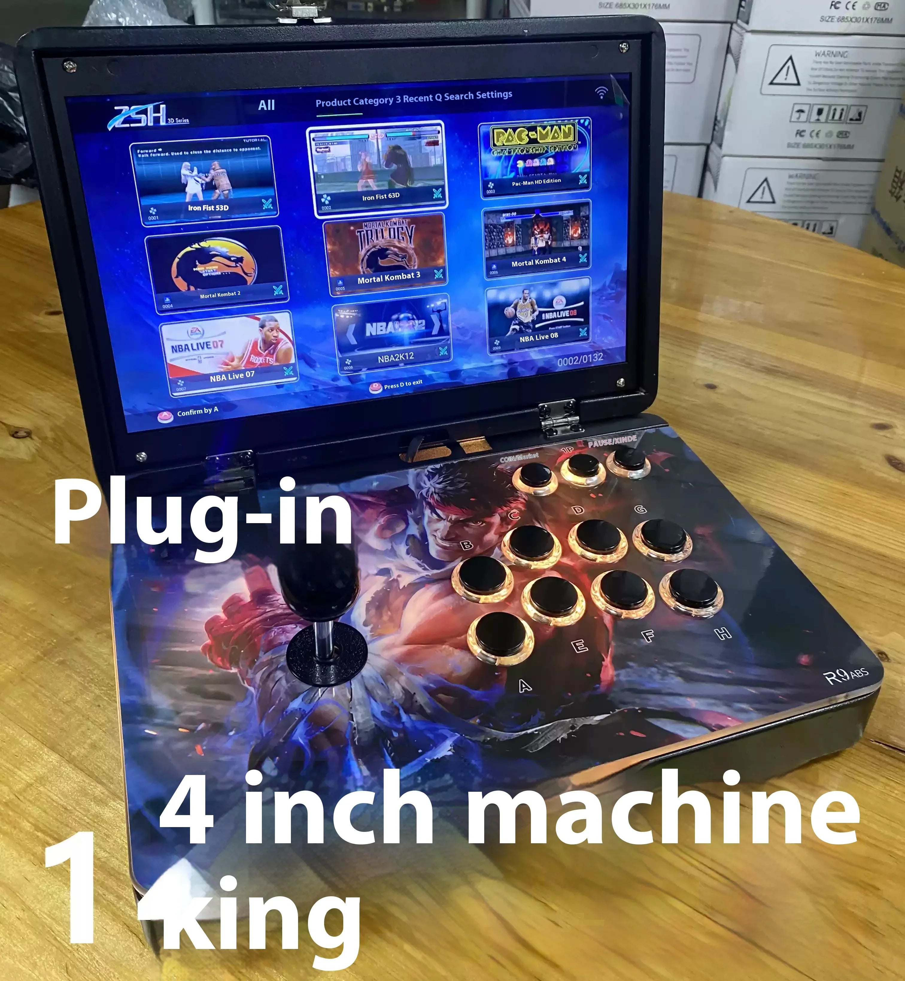 2025 New Pandora Box Portable Flip-Cover Foldable Arcade Joystick Game Console 14-inch Pandora 3D WIFI Game