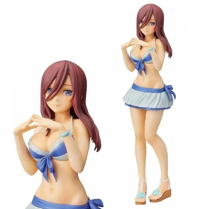 [Xmas 2025] 20cm Nakano Miku Figure - Swimwear Quintuplet Anime Statue, Static PVC Collectible Gift JP Anime