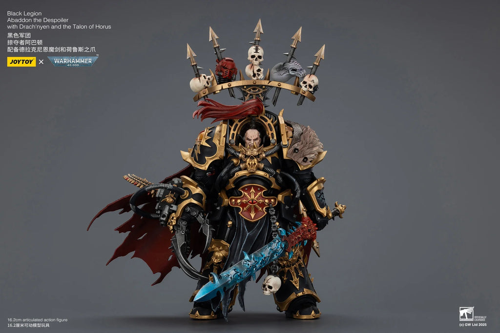 [Pre-Order]1/18 JOYTOY Action Figure 40K Black Legion Abaddon the Despoiler with Drach'nyen and the Talon of Horus Anime Toy