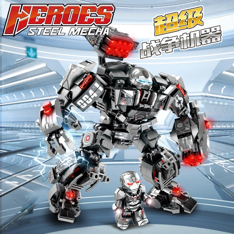 Superheroes Avengers Iron Man Hulkbuster Steel Mecha Action Figures Building Blocks Classic Movie Model  Toys for Kid Gift