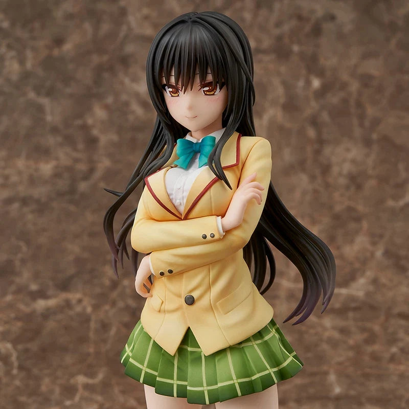 100% Original:To Love Ru Kotegawa Yui Winter uniform 25cm PVC Action Figure Anime Figure Model Toys Figure Collection Doll Gift