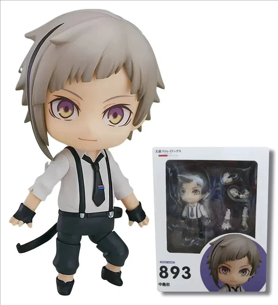10CM Bungo Stray 1191 Ryunosuke Akutagawa 676 Nakahara Chuya 657 Dazai Osamu PVC Action Figure Toy Anime Q Figurine Model Doll