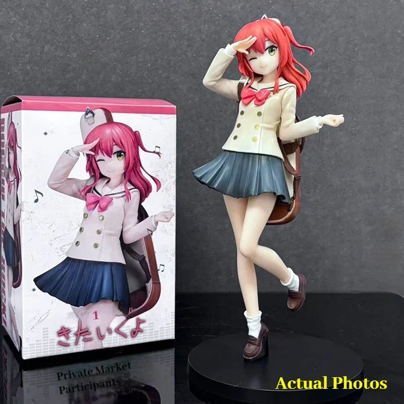 23cm Bocchi the Rock Kita Ikuyo Action Figures Standing Pose Winking Version Anime Collectible Model Red Hair Guitarist Gift