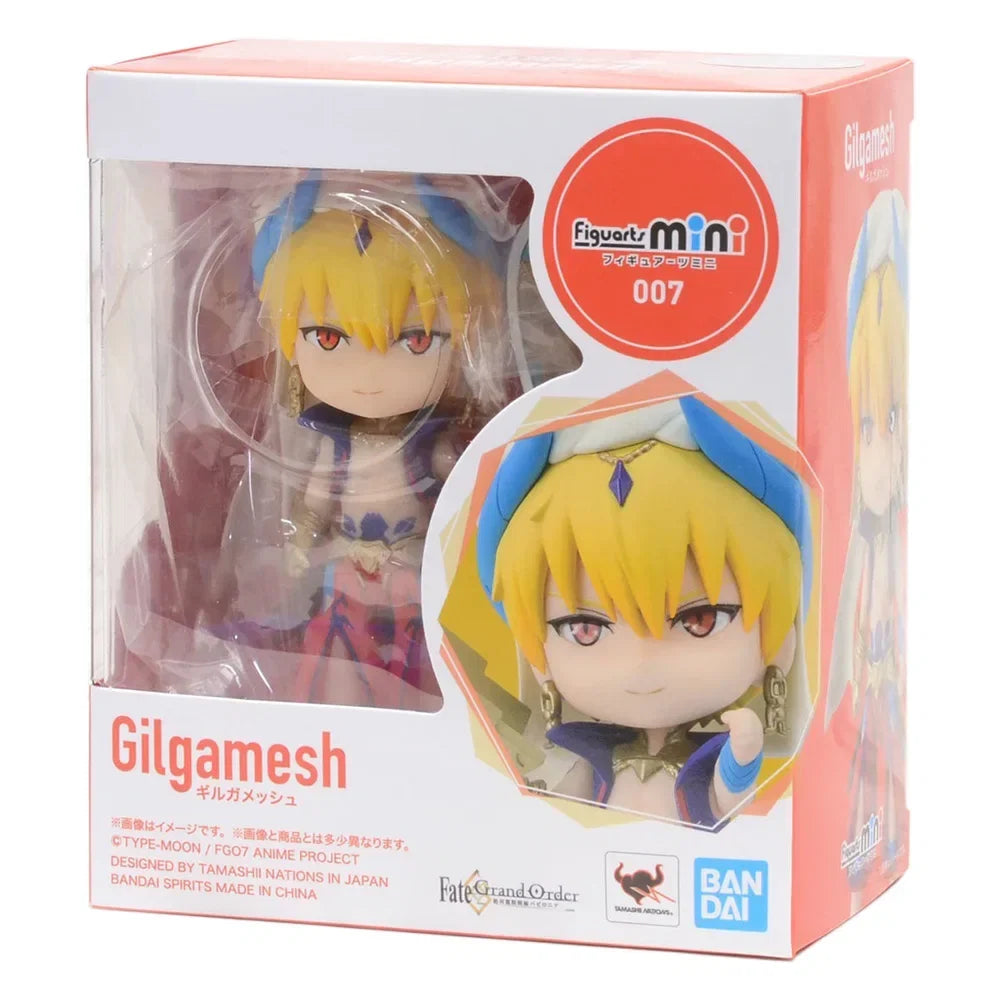 Bandai Fate FGO Action Figures Model Caster Gilgamesh Q-version Active Joint Figures Figuarts Mini Series Doll Toys Original