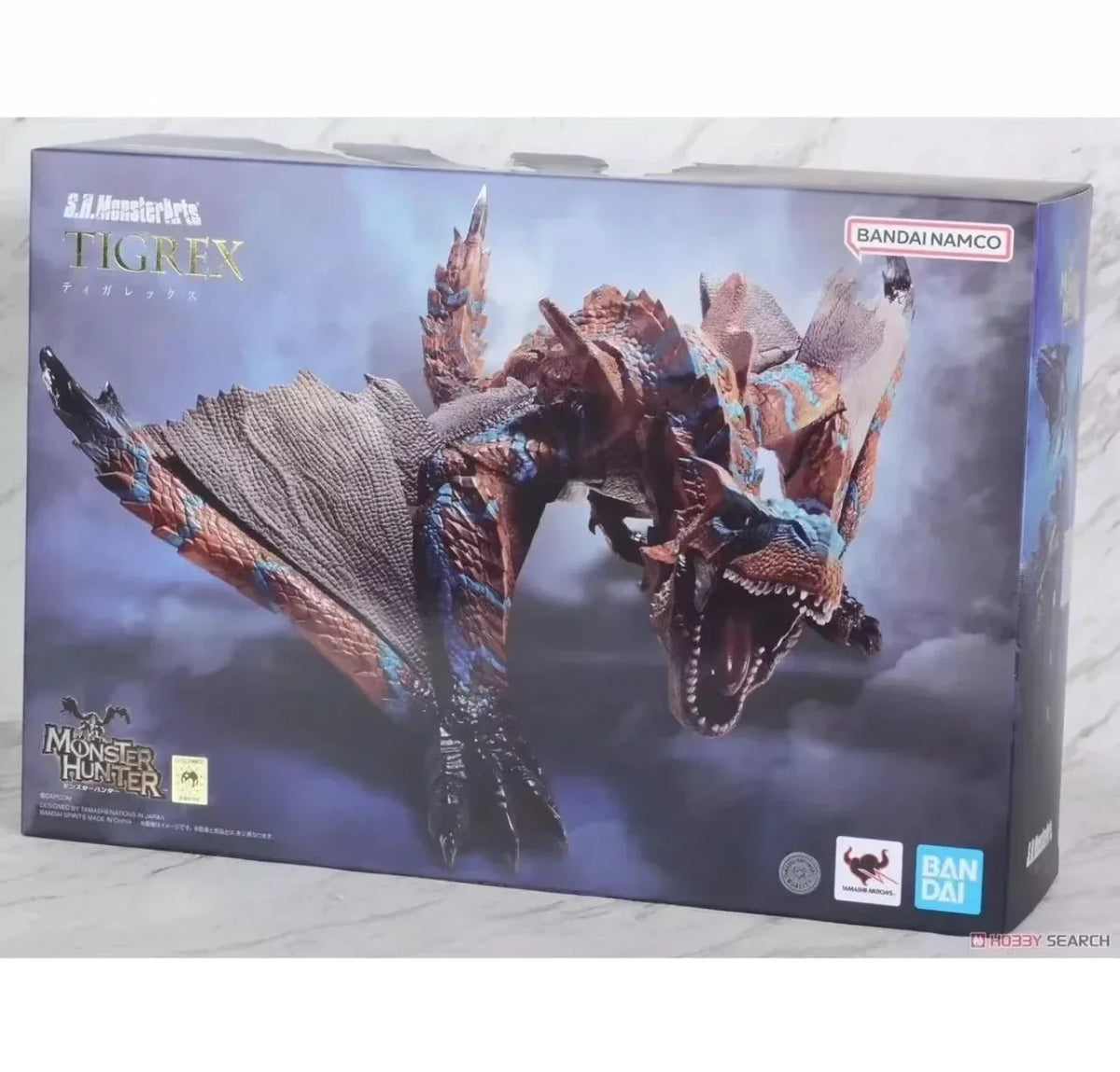 In Stock Bandai Genuino Shm Monster Hunter Mizutsune Nargacuga Ray Wolf Action Figures Anime Model Collection Child Toys