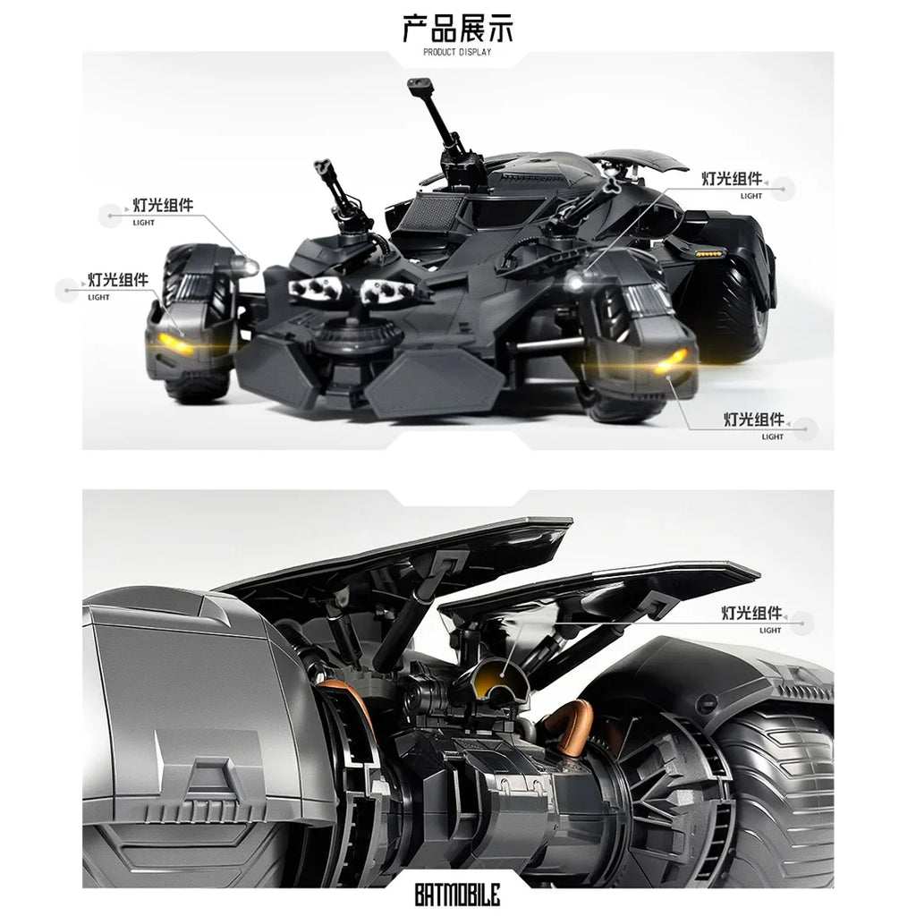 Hot XWS Batmobile Assembly Model DC Justice League BVS Batman Action Figure 1/12 Big Ben Batman Statue Collection Kid Toy