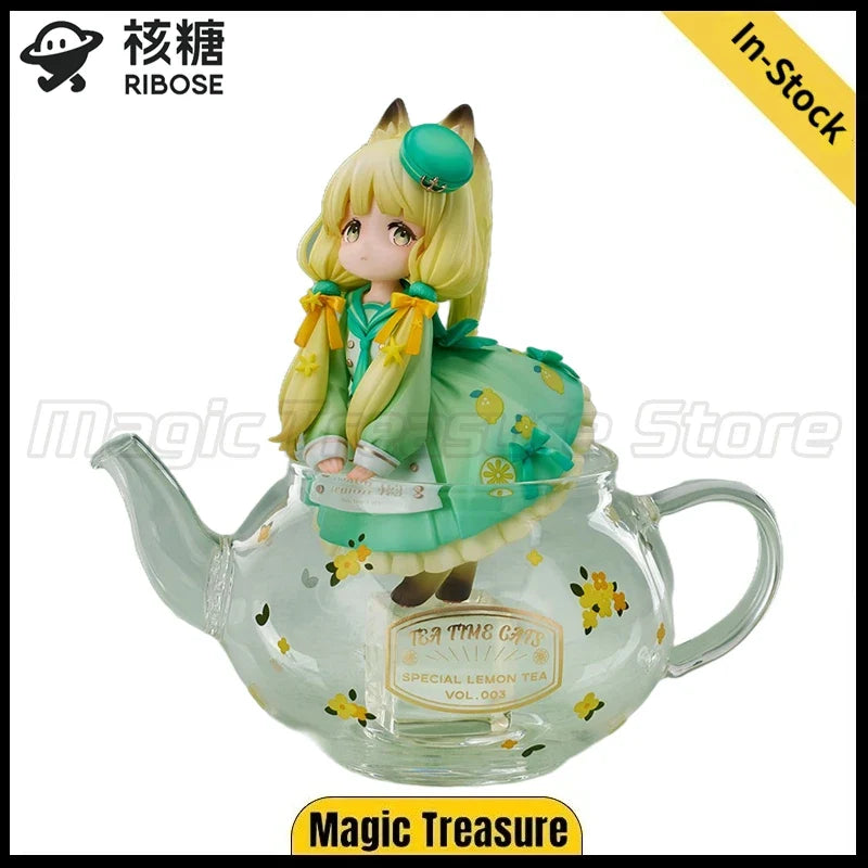 【In Stock】Original RIBOSE DLC Series Tea Party Cat Lemon Cat Model Figure Toys Gift