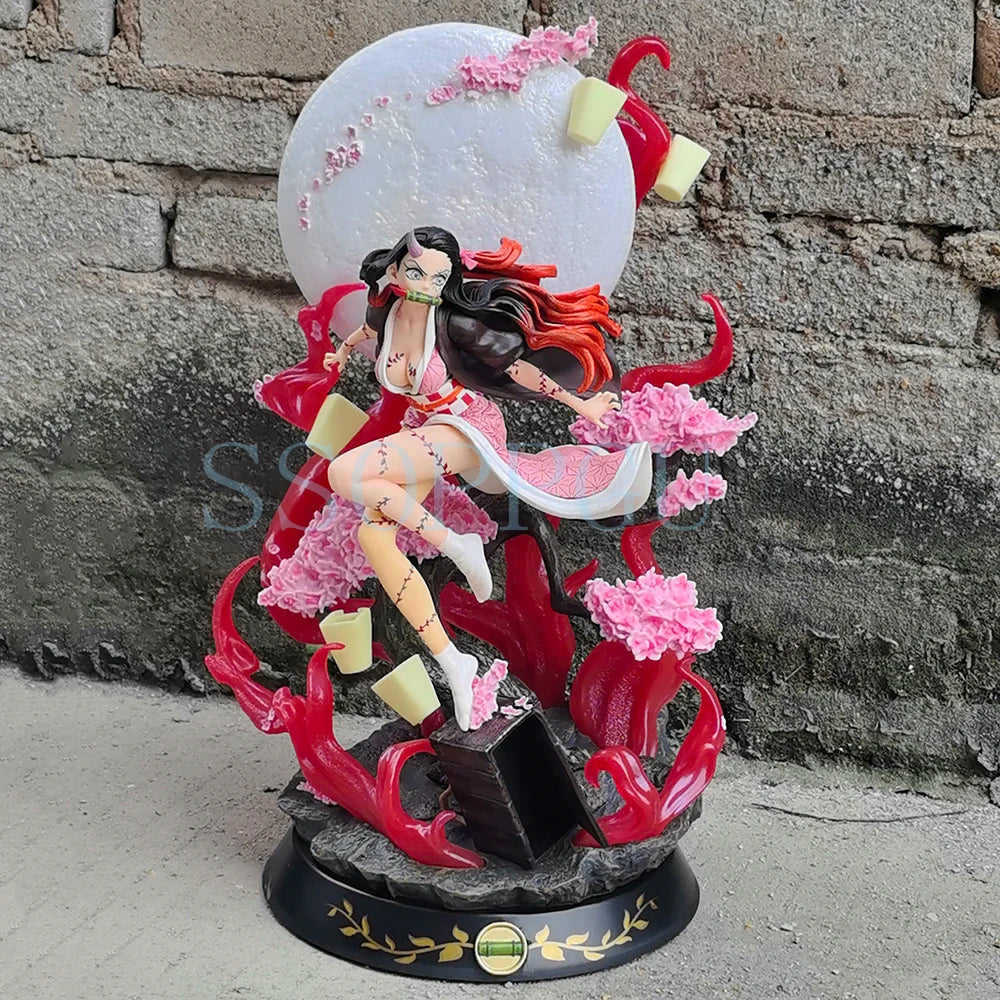 42cm Kamado Nezuko Figure Anime Girl PVC Action Figure Toy Game Statue Light Adult Collection Model Doll Gift