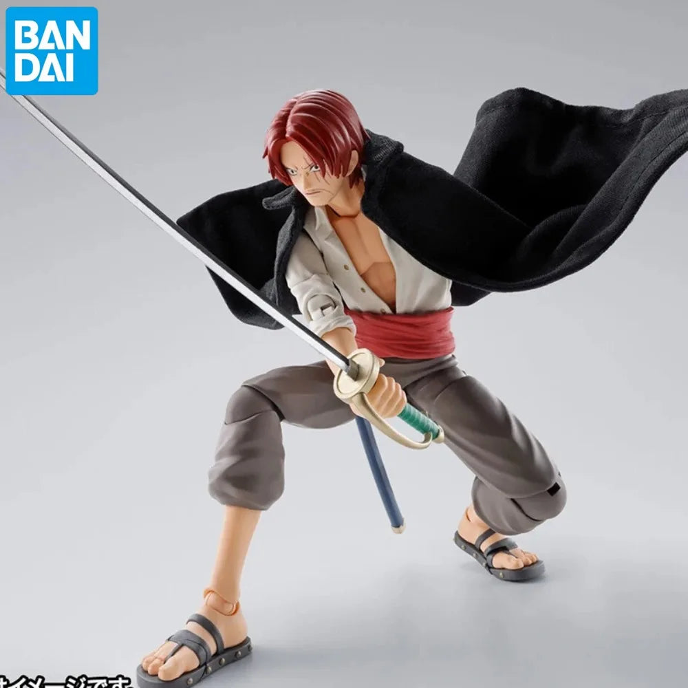 Stock Bandai Original Anime Figure One Piece S.H.Figuarts SHANKS & MONKEY.D.LUFFY -CHILDHOOD Action Figurine Toys Model Doll