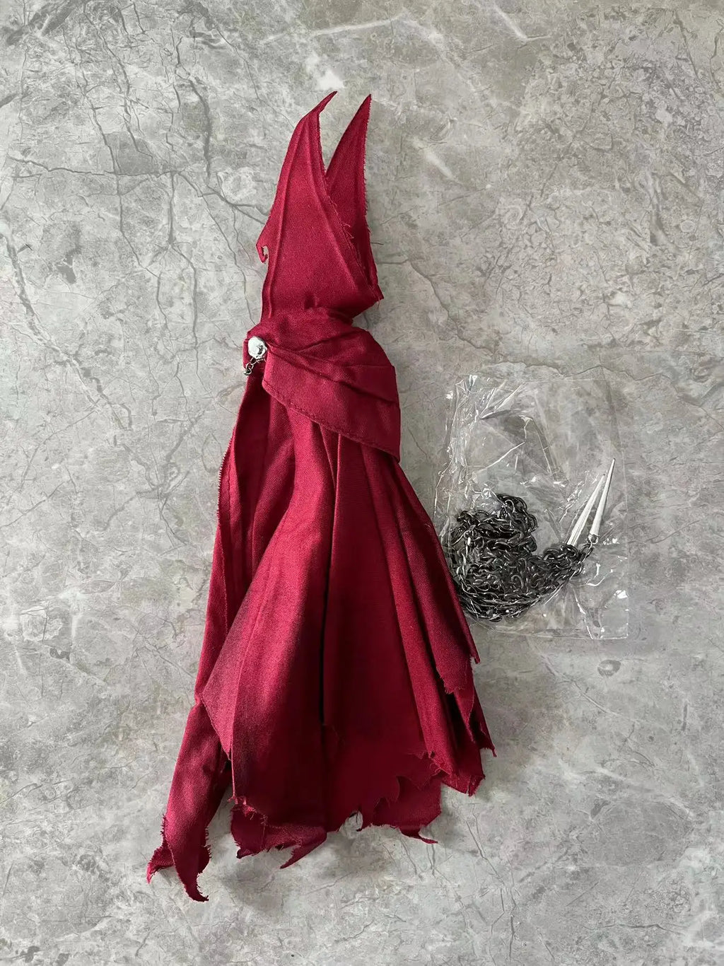 1/12 Spawn Reggae Happy Red Robe Accessory Scarf  Luxury Cloak Cape Robe With Chain Dolls Toys Model Parts No Figure Christmas
