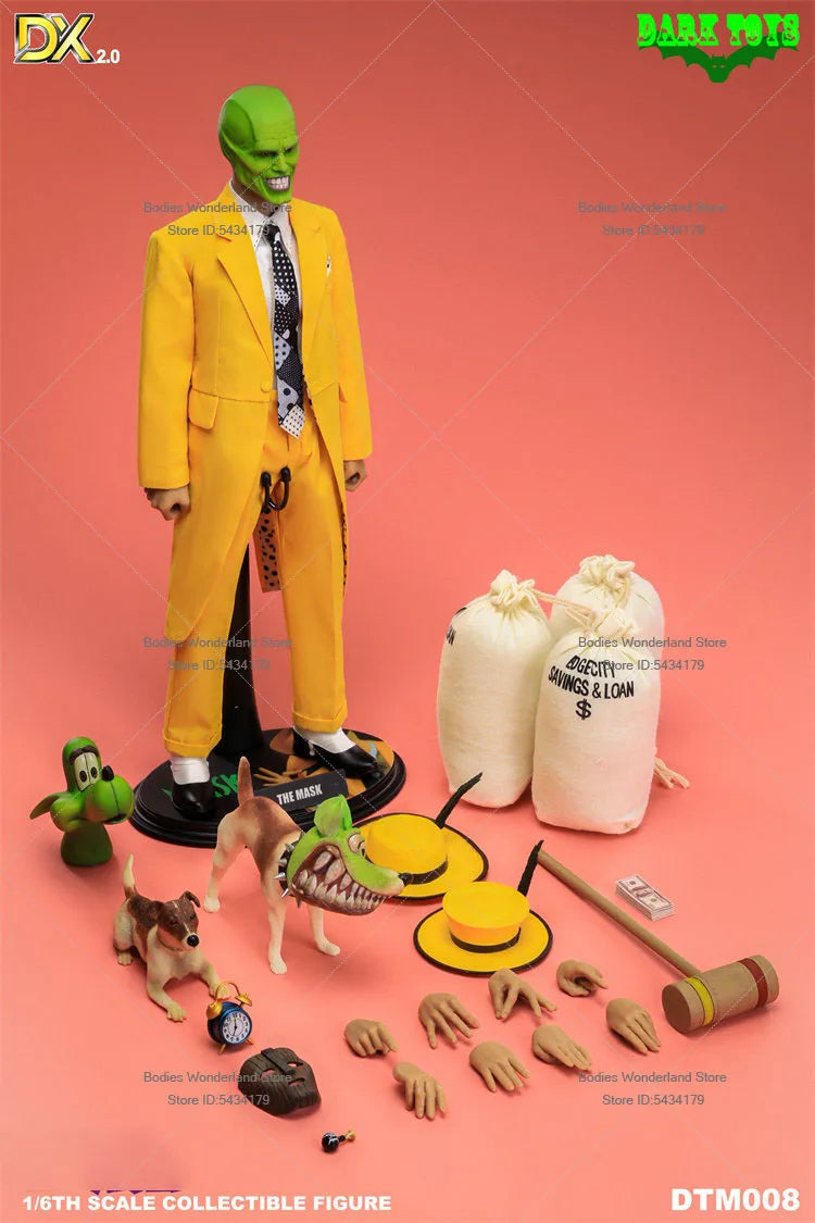 Auf Lager DARK TOYS DTM008 1/6 Scale Soldat Maske Jim Carrey Komplettset 12 Zoll Actionfigur Puppe Sammlung