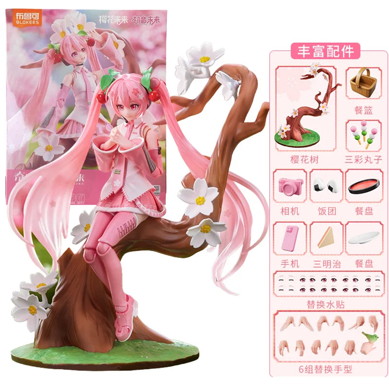 Blokees Hatsune Miku Action Figure Sakura Miku Pantastics Figurine Miracle Edition Assembled Toy Gift