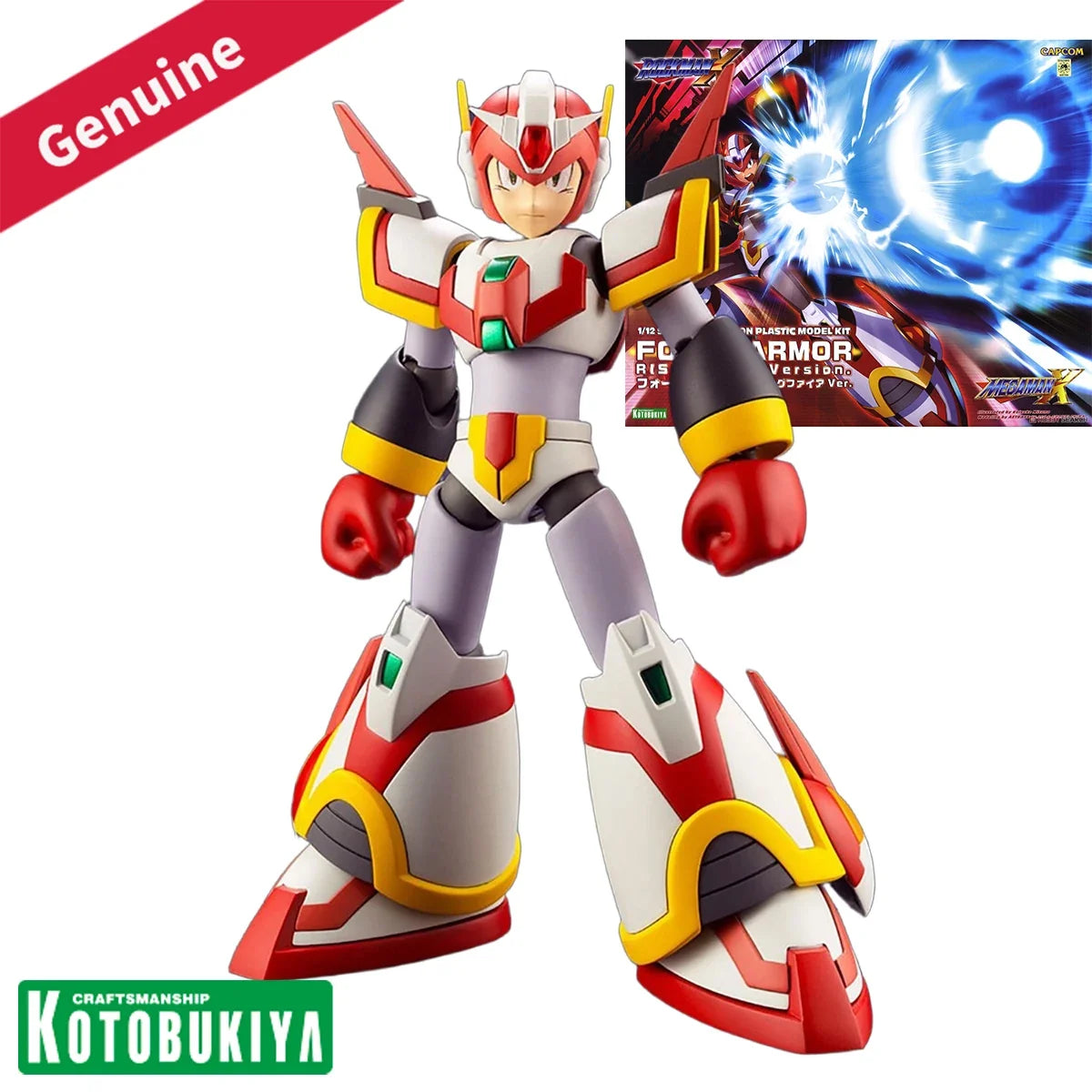 Original Genuine Kotobukiya Model Kits Rockman X4 X Fourth Armor Rising Fire Ver. Game Character Assembly Action Model Gift Toy