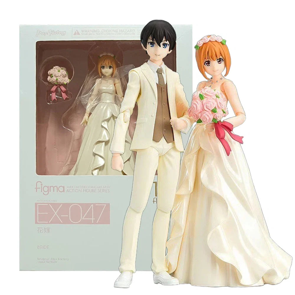 12CM Anime The Quintessential Quintuplets Nakano Yotsuba Figure EX-047 Uesugi Fuutarou Wedding Dress Up Model Toy Action Figure