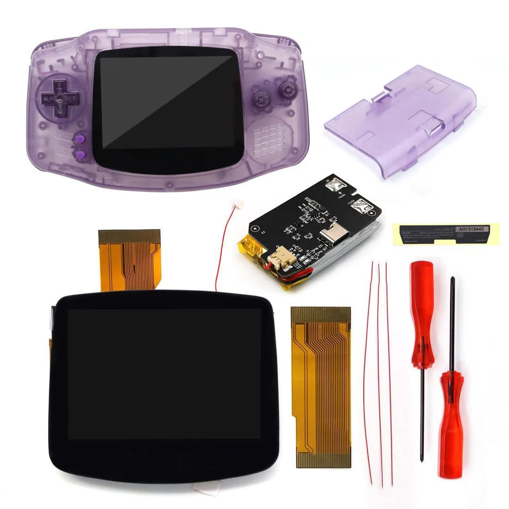 GBA V5 Laminated IPS LCD Backlight KIT Built-In Rechargeable 1800mAh Lithium Battery Type-c Port For Gameboy Adavance GBA Shell