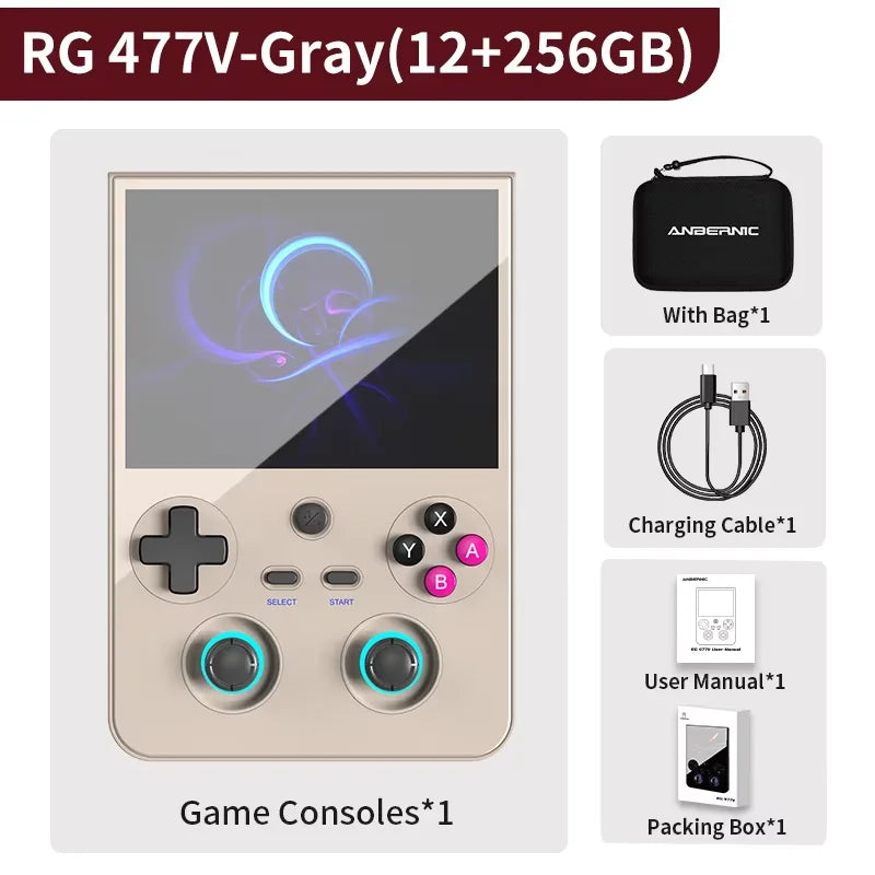 ANBERNIC RG477V Handheld Game Console Android 14 Video Player 4.7" LTPS In-Cell DSP Sound Effect Support AI RixelHK 1080p-DP ps2