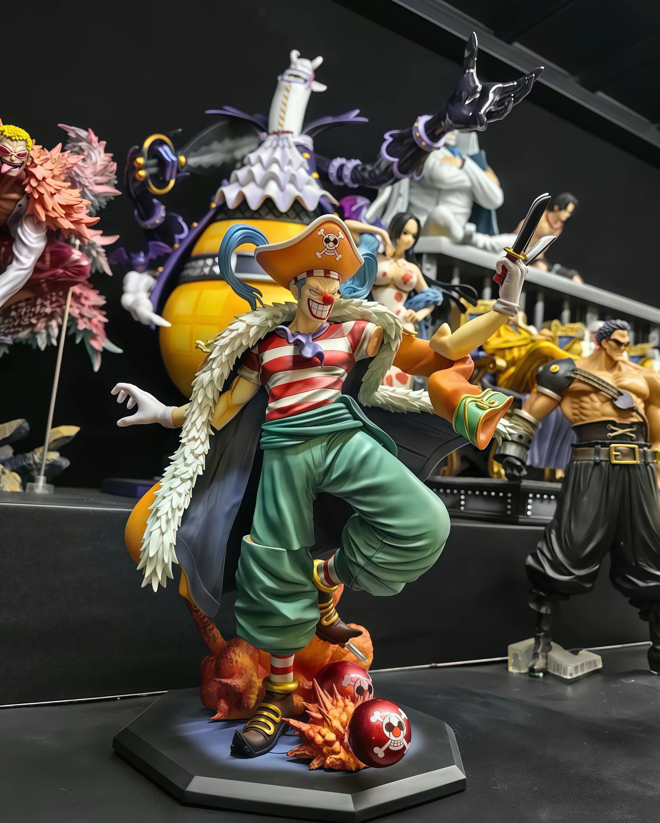 One Piece Buggy Action Figure 23 Cm Grand Line Four Emperor Anime Model Statue Collectible Toys for Adults