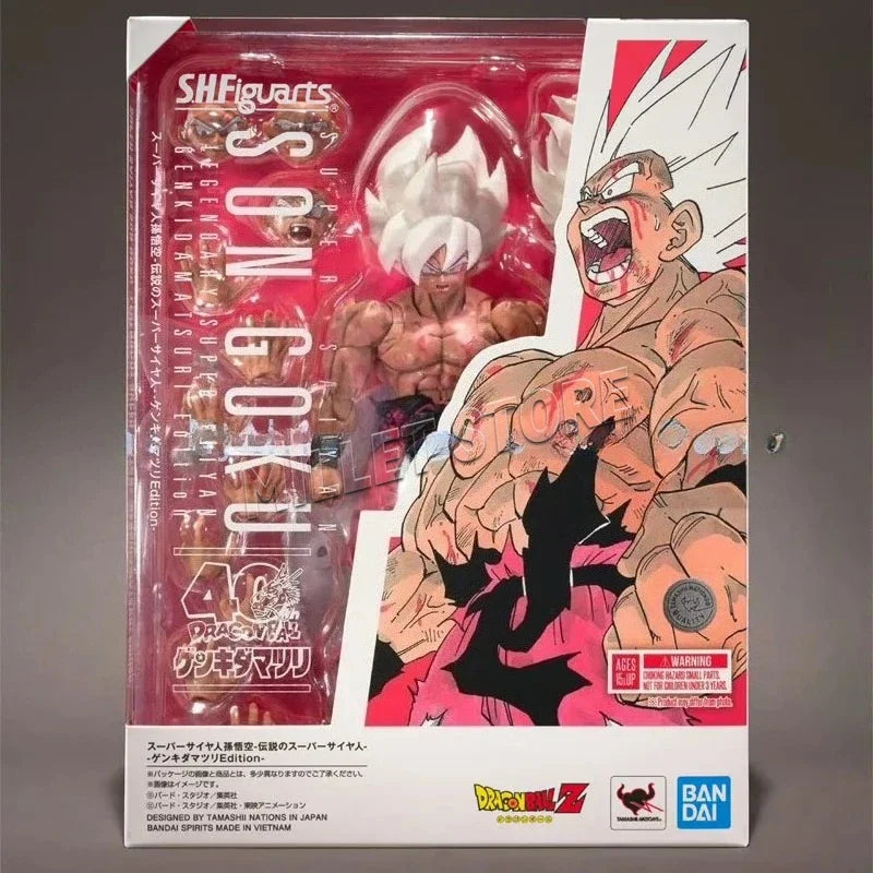 Original Box BANDAI S.H.Figuarts DRAGON BALL SUPER SAIYAN SON GOKU GENKIDAMATSURI EDITION SHF Action Figure Model Gift for Kids