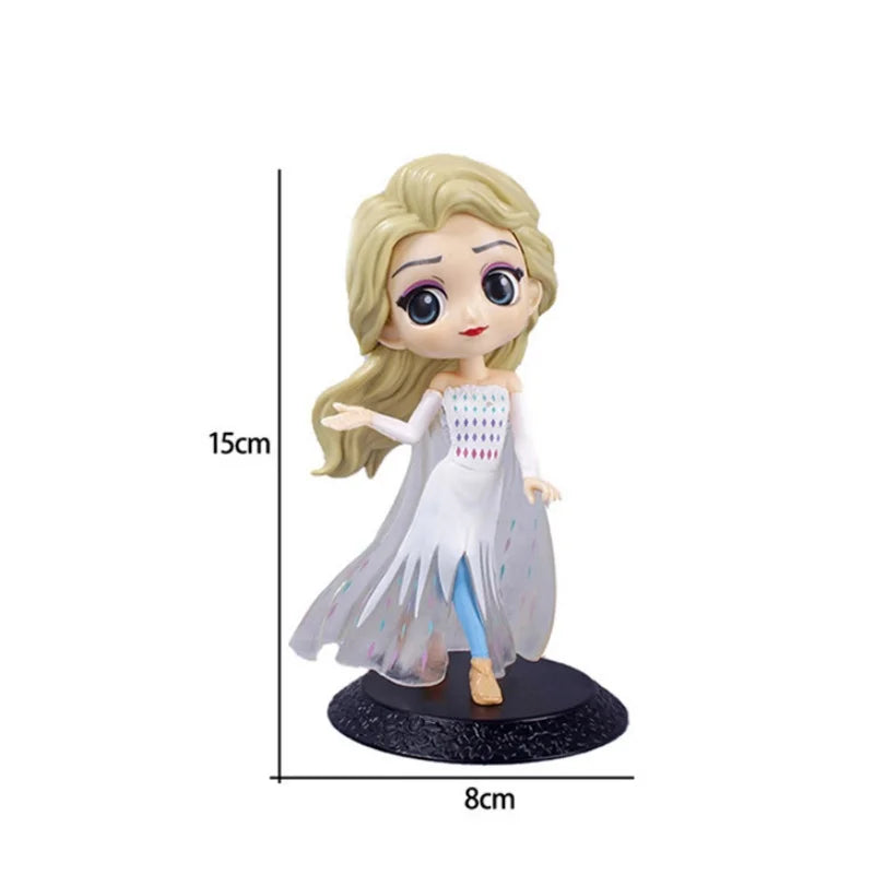 HOT 20+ Style Princess Q Posket Princess Snow Elsa & Anna clown PVC Anime Dolls Figures Collectible Model Kid Toys Gift