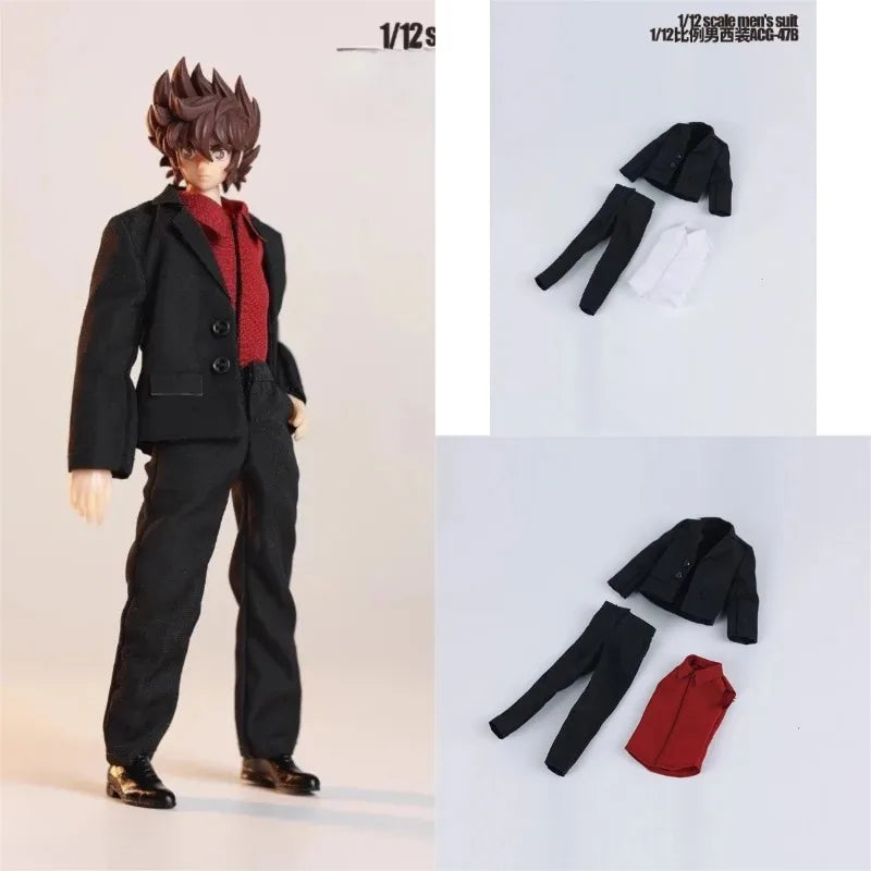 ACG-47 1:12 Hobbies Trend Westernkleidung Herrenanzug Hemd Hose Set Modell Dekor Passend für 6'' Soldier Actionfigur Körper