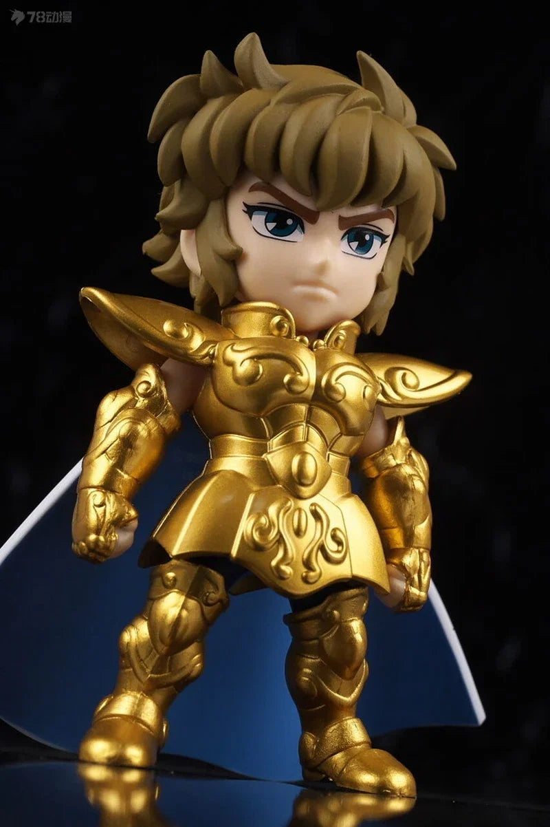 10cm Saint Seiya Anime Figure Myth Cloth Leo Aiolia Aquarius Camus Cancer DeathMask Golden Zodiac Knight Japanese Dolls Hobbies