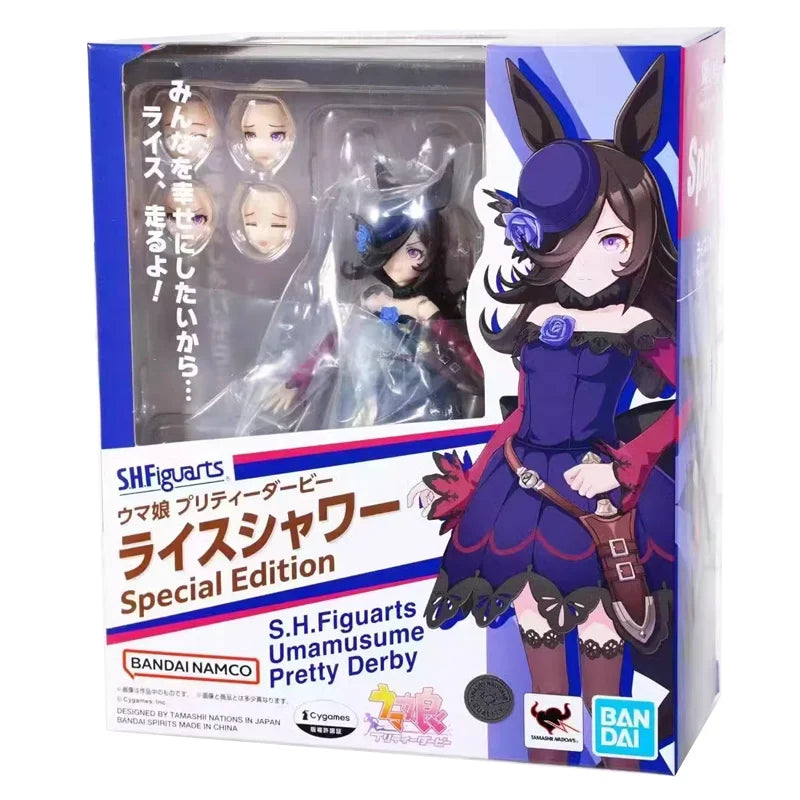 Bandai Genuine SHF Umamusume Pretty Derby Rice Shower Special Edition Anime Action Figure Collectible Model Toys Gift Children