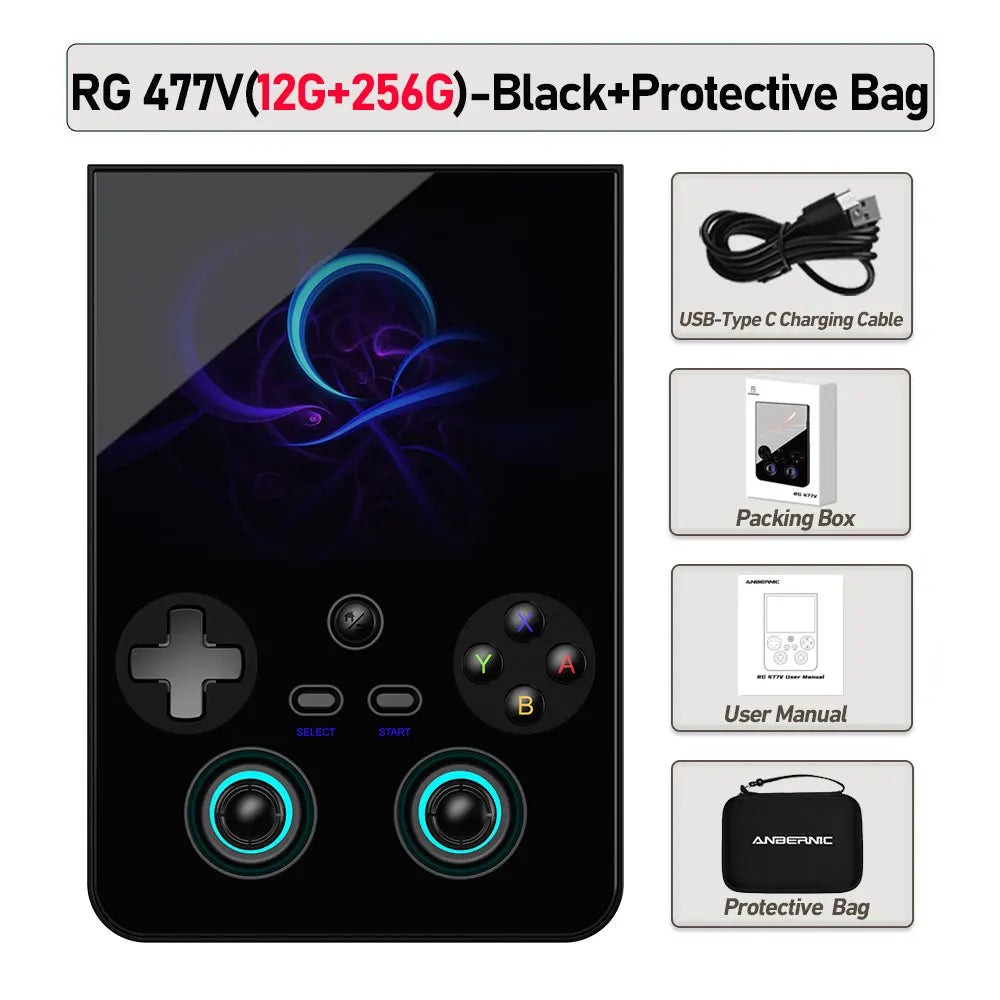 ANBERNIC RG477V Retro Handheld Game Console 4.7-inch LTPS 64 Bit Game Player Dimensity 8300 Online Multiplayer Streaming RG 477V