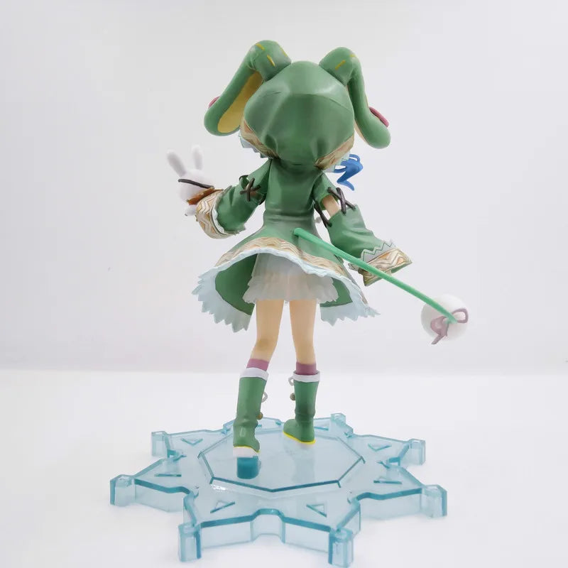 18cm Date A Live - PLUM Yoshino "Hermit" Ver. Standing Figure with Rabbit-Eared Green Hood, Anime Collectible Model