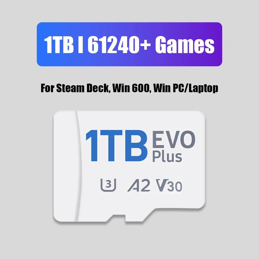Batocera 1TB Game Card with 61200+Retro Games for PS3/PS2/PS1/PSP/MAME/WII/NES/SS for Steam Deck/Win 600/GDP WIN4/Win PC/Laptop