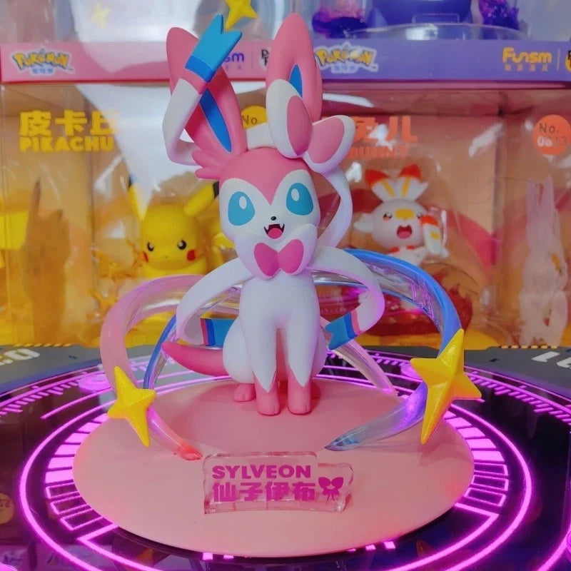 Original Pokemon Figures SYLVEON Figurine FUNISM Hot selling Anime Model Pocket Monster Desktop Car Decorations Toy Kids Gift