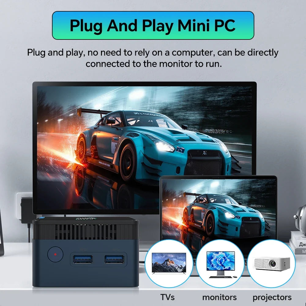 JMachen Retro Video Game Console For N64/PS3/PS1/PSP/MAME/NDS/WIIU Portable Mini PC With 38252 Retro Game&48 Emulators Plug&Play