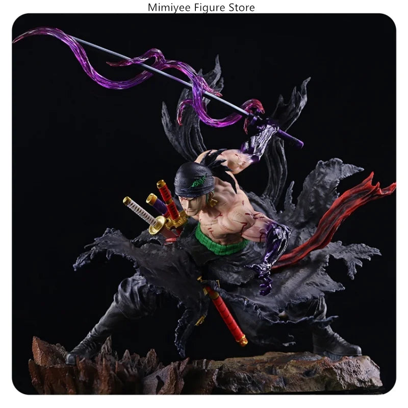 34cm One Piece Roronoa Zoro  Dual heads Anime Figure Model Statue Collectible Desktop Decoration Gift