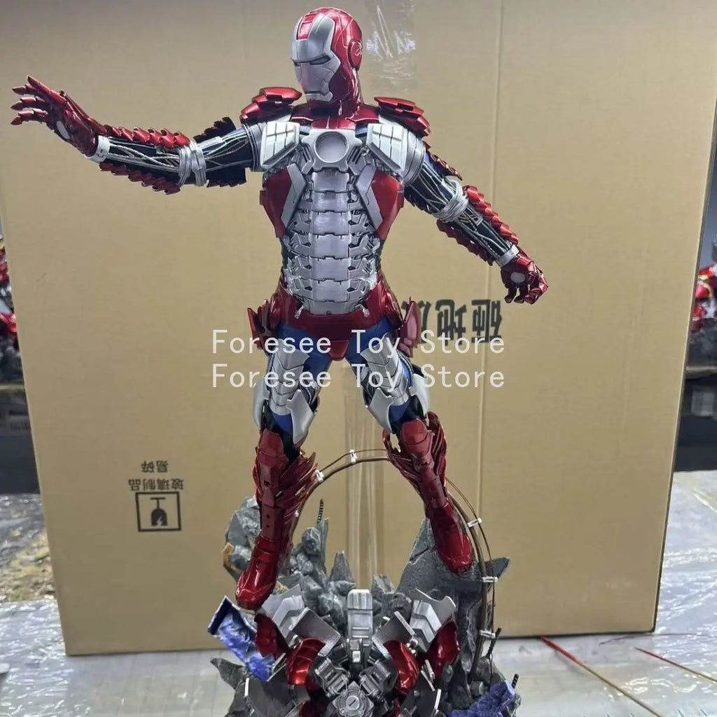 New 66cm Iron Man MK5 Figure The Avengers Surroundings Figure Light-up Collection Desktop Ornament Decorations Gift for Children