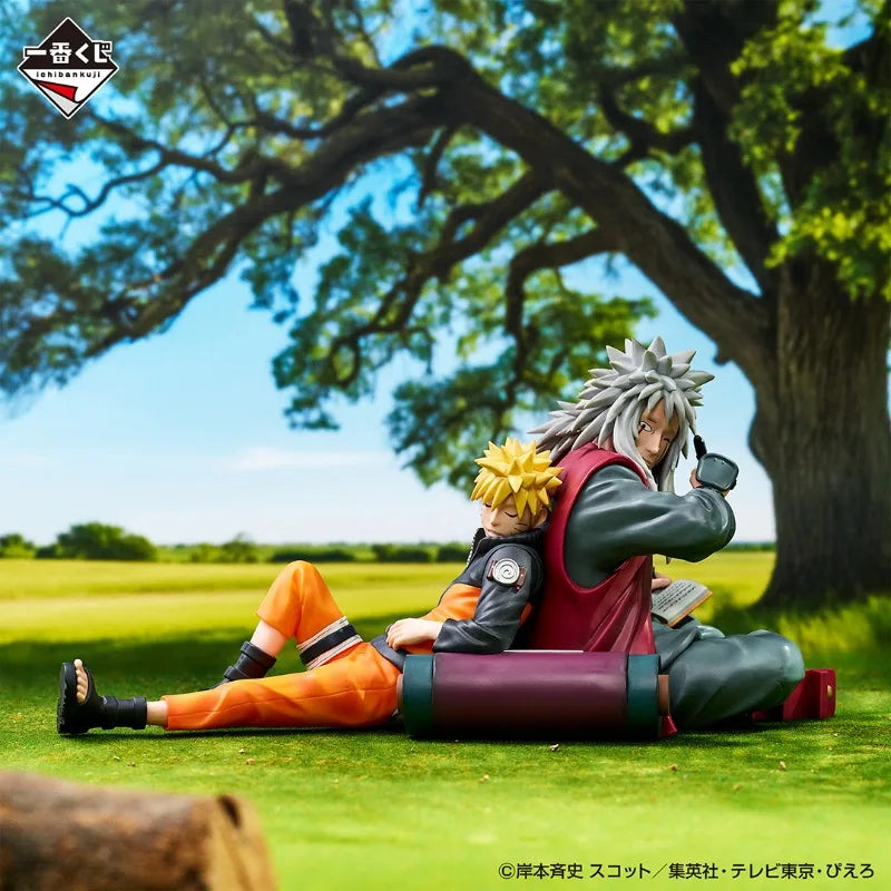Original Bandai Ichiban Kuji Naruto Last One Prize Uzumaki Naruto & Jiraiya Figure Anime Action Model Figurals Brinquedos Toys