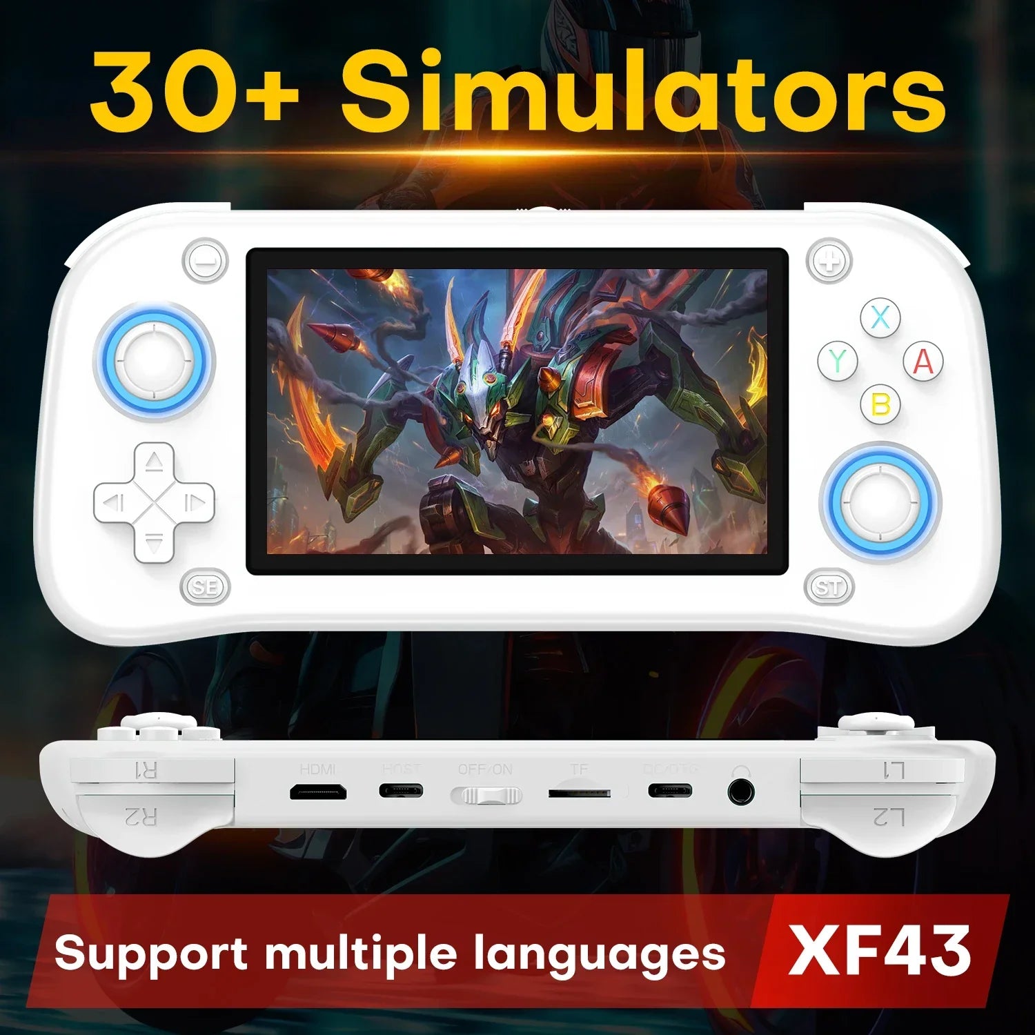 XISKT Open Source XF43 Retro Handheld Game Console 4.3" IPS Screen Linux System Game Players RK3128 Chip Portable Video Player