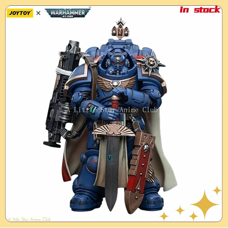 In Stock Original JOYTOY 1/18 Action Figure WARHAMMER 40000 Ultramarines Captain with Master-crafted Heavy Bolt Rifle Model