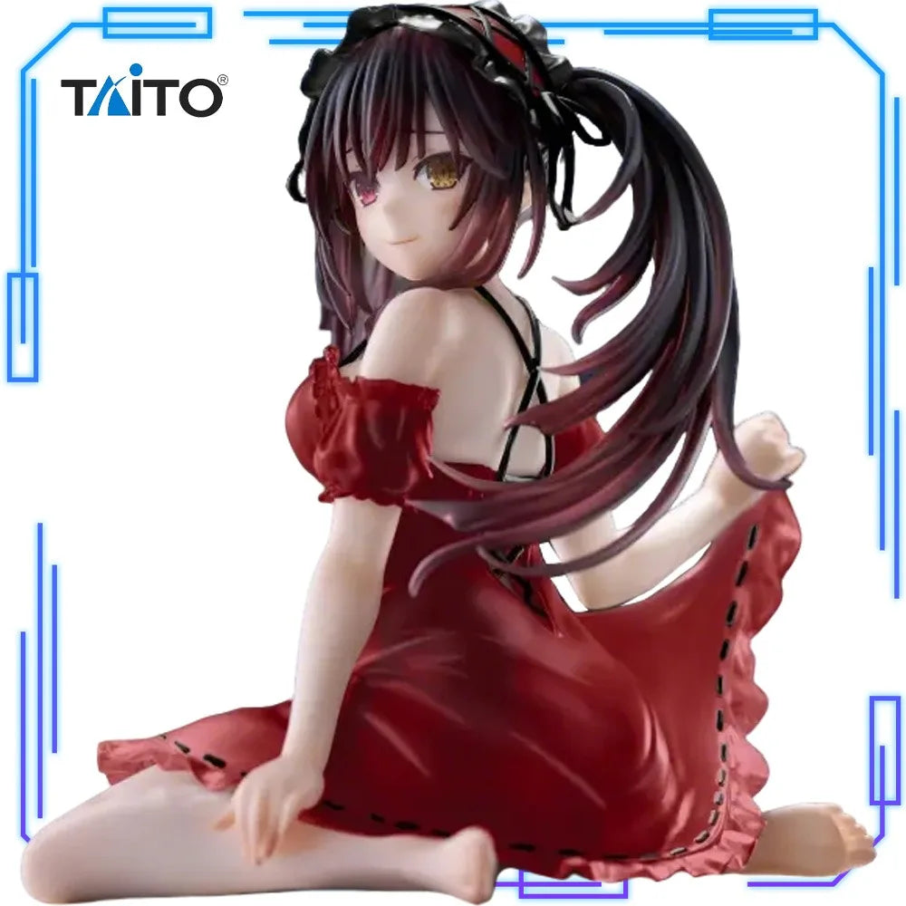 In Stock Taito Original Genuine Anime Date A Live IV Tokisaki Kurumi Desktop Cute Figure Nightwear Renewal 13cm Model Toy Figure