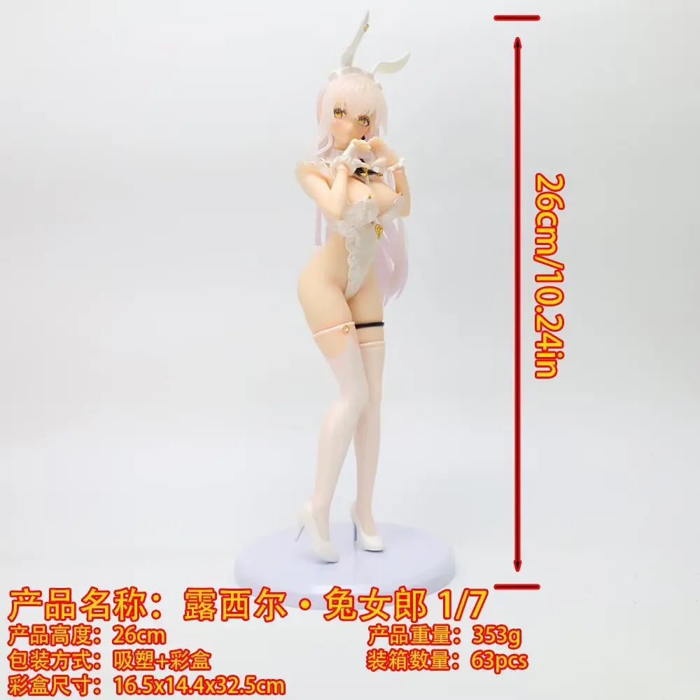 26cm Lucille Rabbit Girl Standing Hand Heart Gesture Anime Handmade Action Figures Desktop Case Decoration Ornament Gift