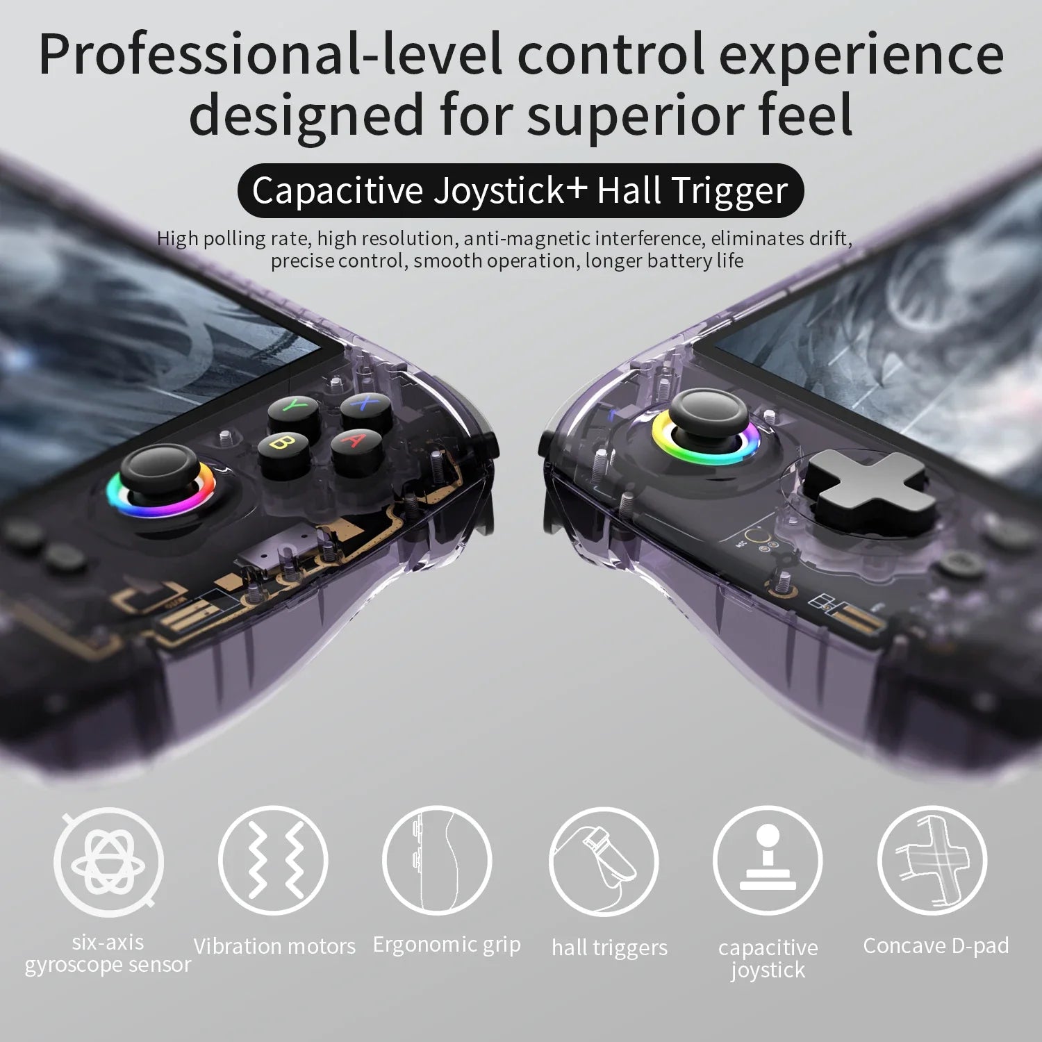 ANBERNIC RG557 Handheld Game Console 5.48'' AMOLED Android 14 5500mAH Bluetooth 5.3 Portable Video Game Player Dimensity 8300
