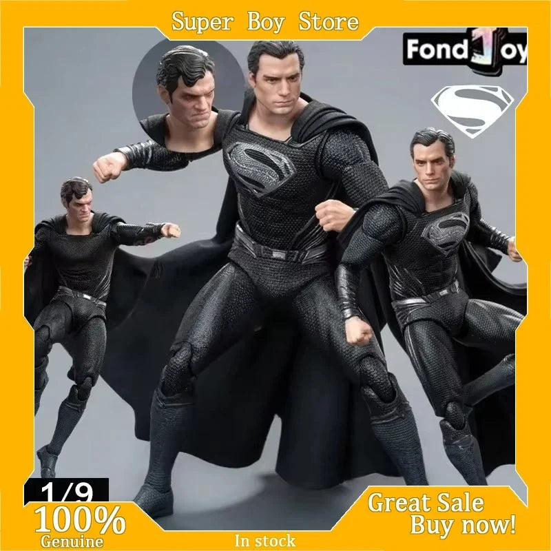 Genuine FondJoy Black Superman 2.0 Action Figure Dc Zack Snyder'S Justice League Figures 1/9 Super Man Pvc Model Doll Toy Kid