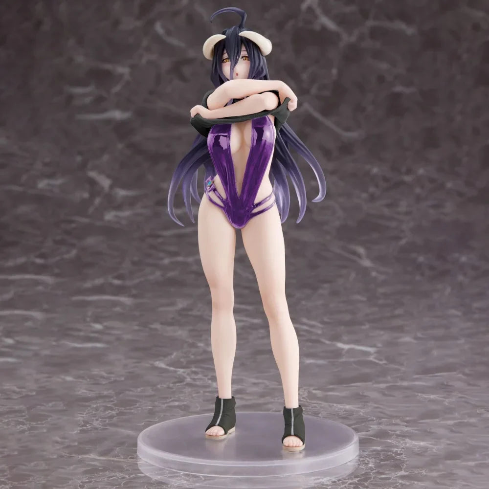 In Stock TAITO Original Genuine Anime Overlord IV Albedo Coreful Figure T-shirt Swimsuit Ver Renewal 18cm Collections Model Toys