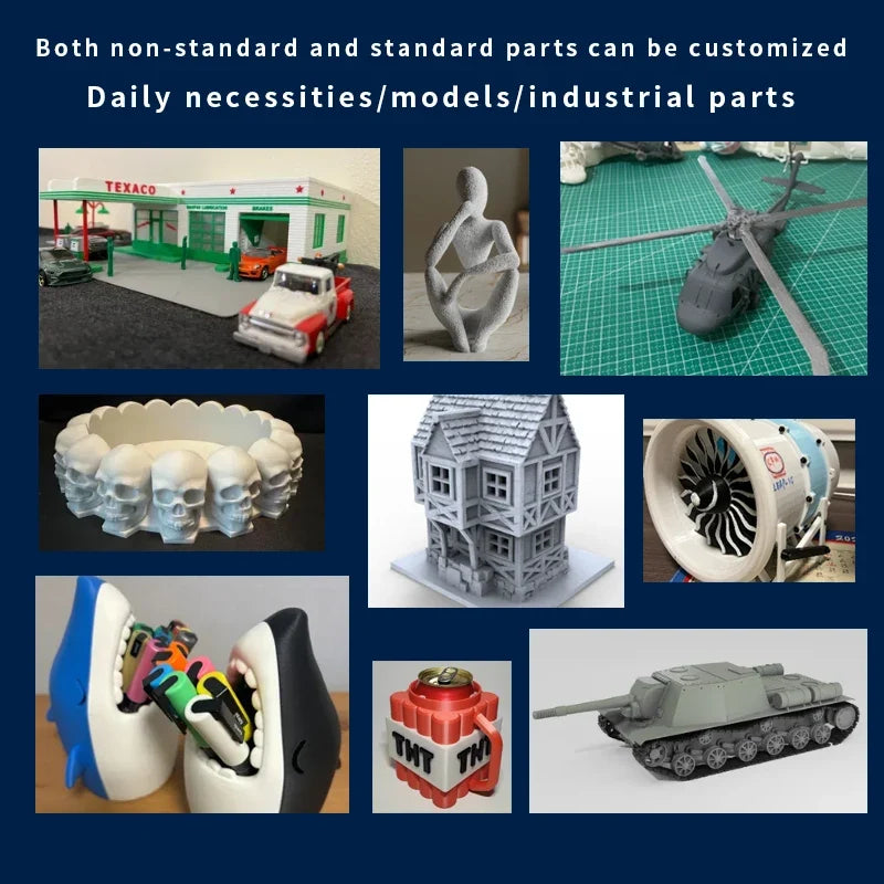 3D printing high-precision model customization, models, industrial parts, standard sizes, non-standard sizes, product sampling