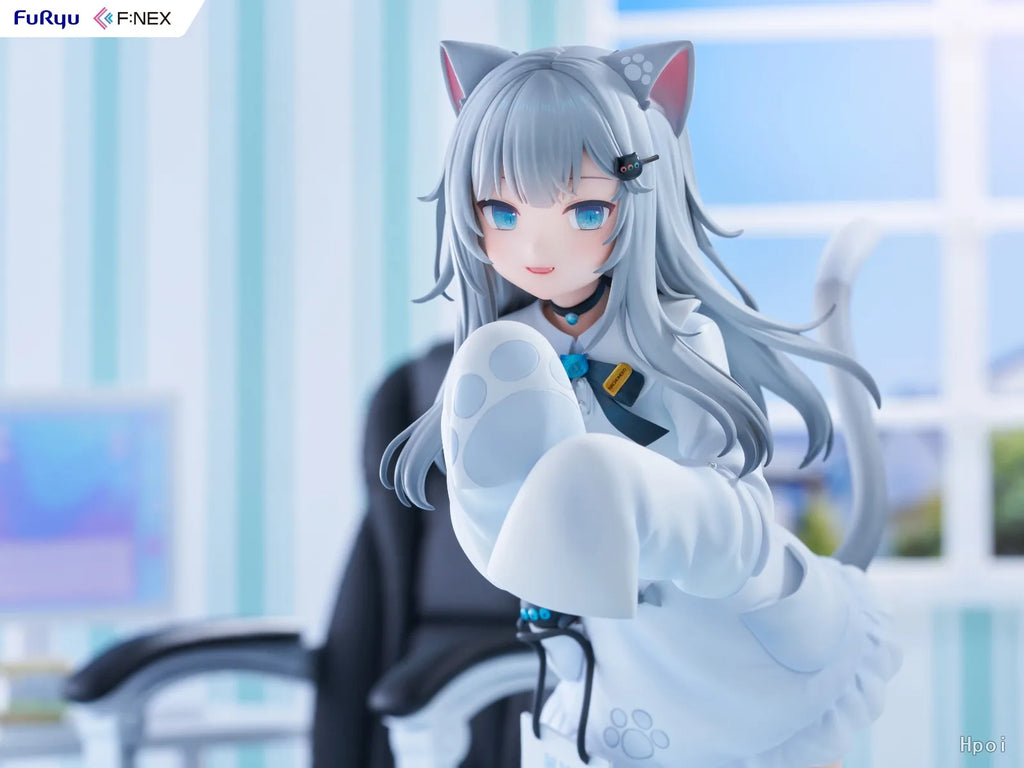 22CM Anime Nachoneko Channel Hennyano Nachoneko Figure Standing Model Toy Doll Cute Action Figure PVC 1/7