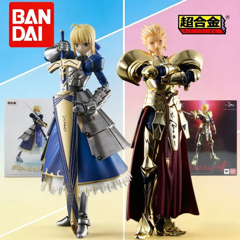 BANDAI Original Superalloy Fate Series Gilgamesh/Saber Anime Actionfigur Modell Spielzeug Bewegliches Modell Ornamente Geschenke für Jungen