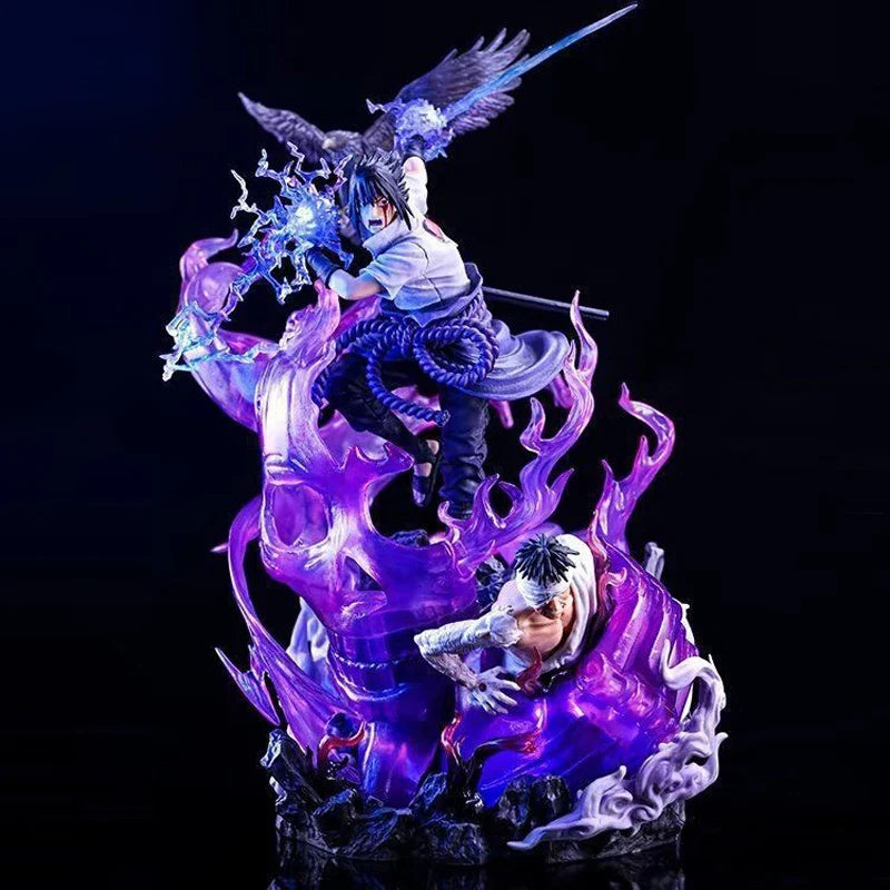 Naruto Anime Figure Uchiha Sasuke 40cm Anime PVC Action Figure Toy GK Naruto Uchiha Sasuke Statue Collectible Model Doll