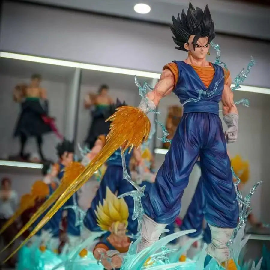 Jt Statue 38cm/14.96inch Dragon Ball Z Vegetto Figure 3 Heads Replace Super Saiyan Action Figures Collection Model Toys Gifts