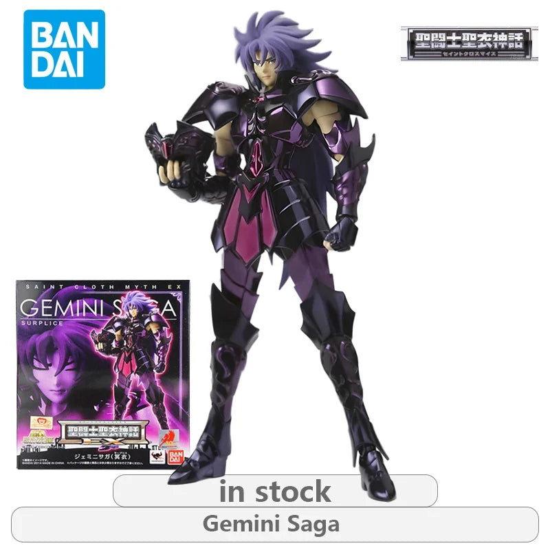 BANDAI Original Saint Seiya Saint Cloak Mythical EX Edition Dark Seiya Series Gemini Saga Anime Action Figure Model Toys