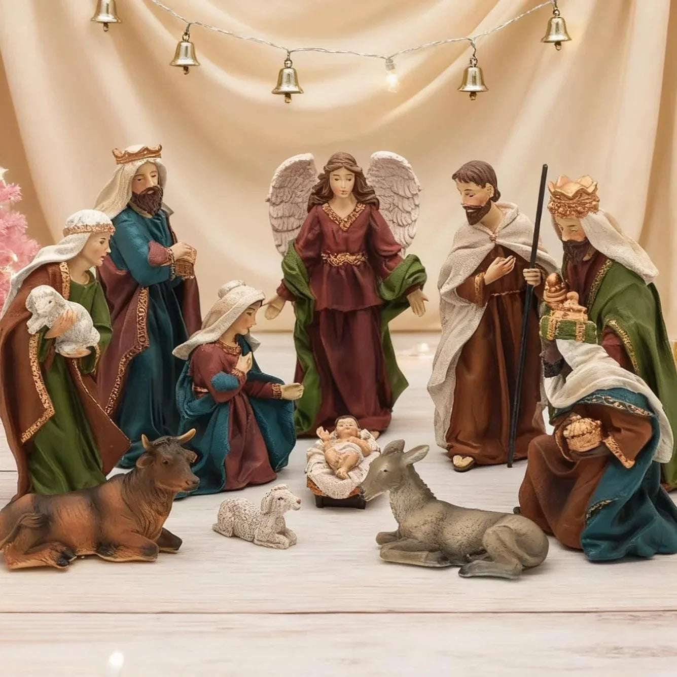 Realistic 11 Piece 18.5cm Figurine Set For Christmas Religious Nativity Scene Home Church Table Decor For Family Holiday Gift