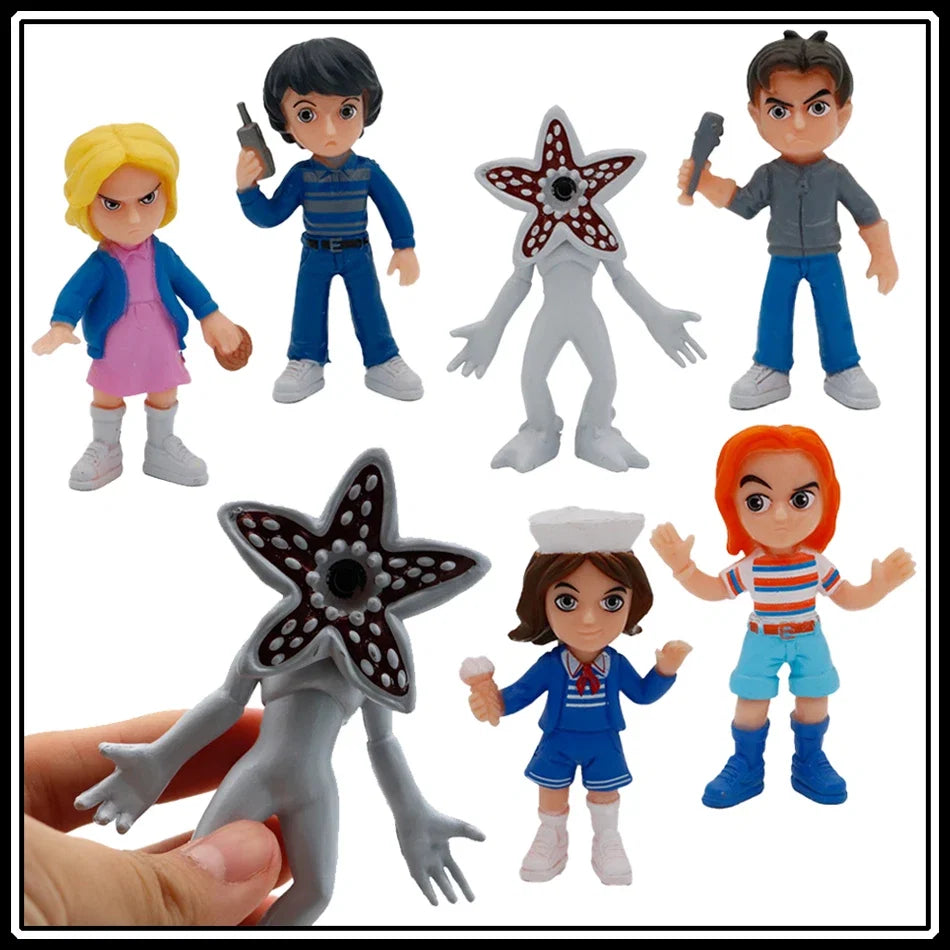 6Pcs/Set New Stranger Q Version Things Anime Action Figures Set PVC Monster Man-eating Flower Anime Figures Decoration Model Toy
