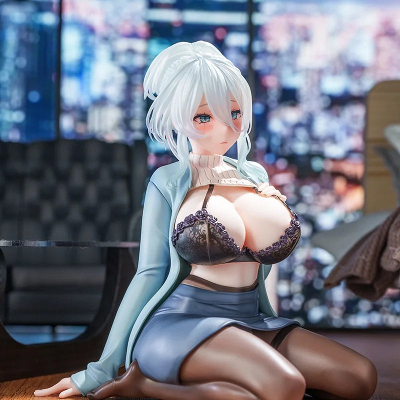14cm Yukino Anime Figure Deep Winter Seated Yuki Onna Cold Beauty Bishoujo Statue Collectible Japanese Model Ornament Adult Toys